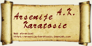 Arsenije Karatošić vizit kartica